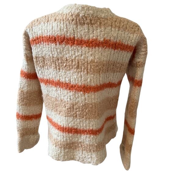 525 America Fuzzy Mohair Cardigan Sweater Off White Pumpkin M - Picture 4 of 6
